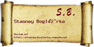 Stasney Boglárka névjegykártya